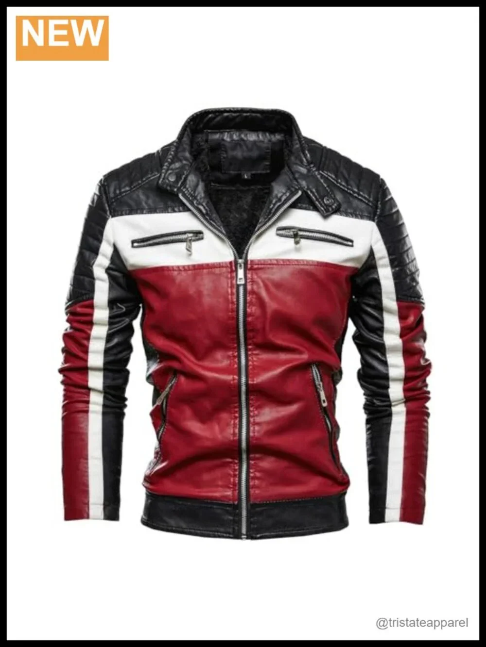 Men's Motorcycle Leather Jacket Stand Collar Biker Coat Genuine Leather Long